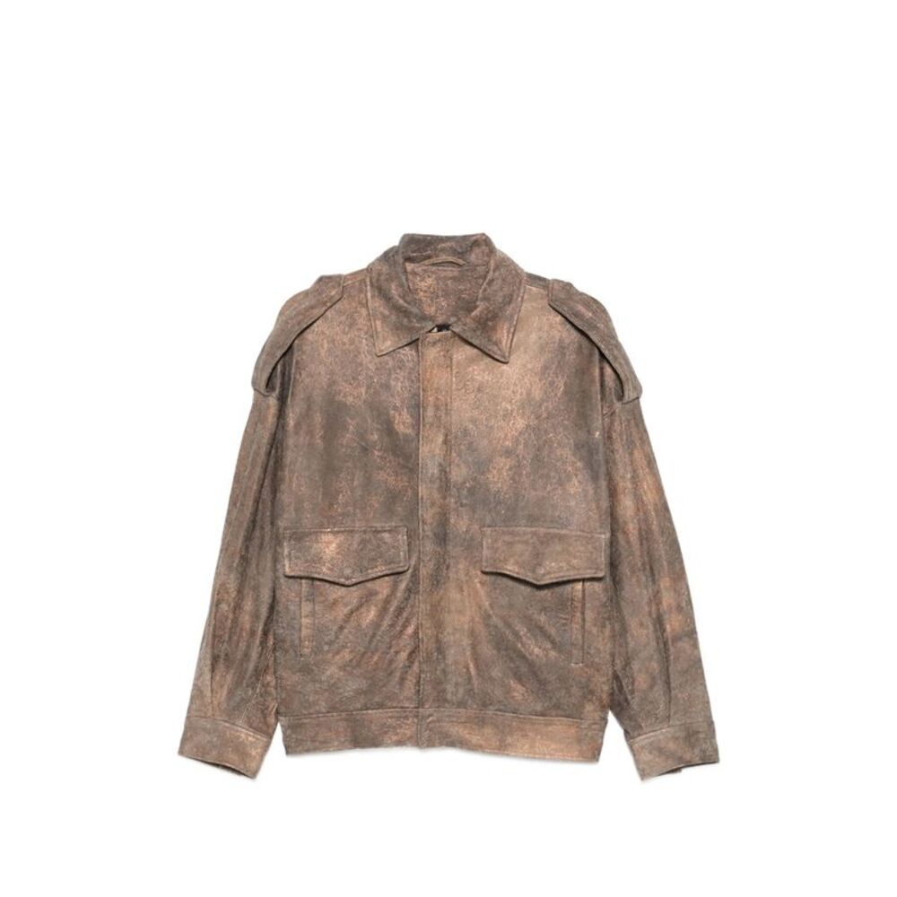 Giorgio Brato Brown Jackets - Leather Jackets Women